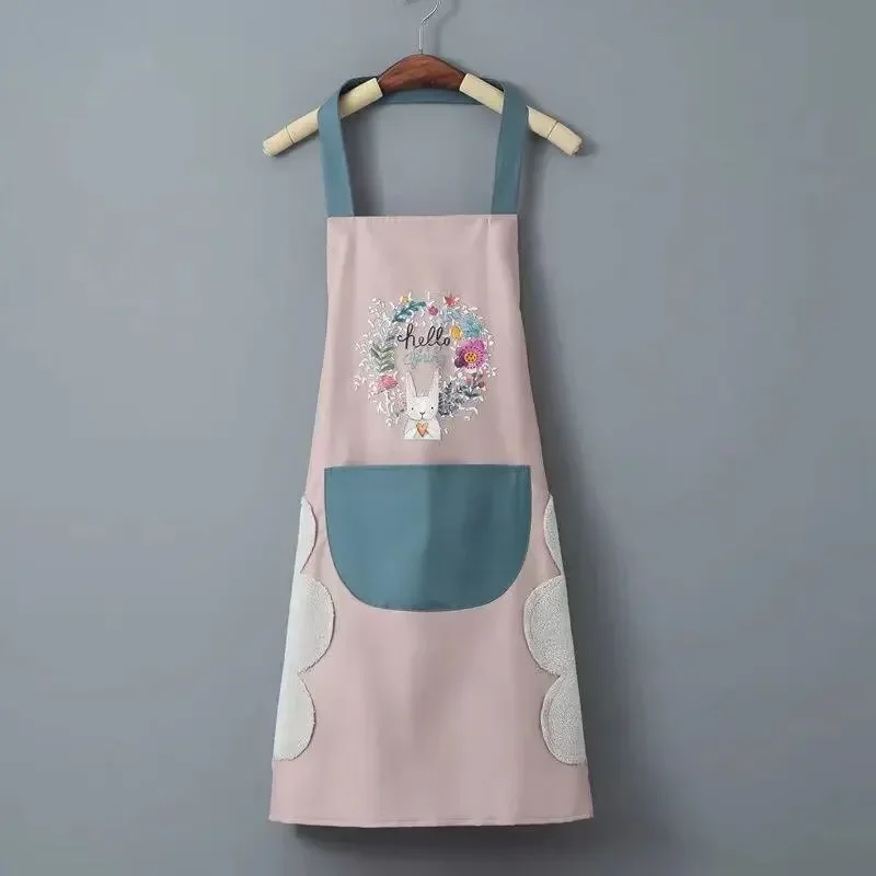 Hand-wiping Kitchen Household Cooking Apron Oil-proof Waterproof Men Women Adult Waist Fashion Coffee Overalls Wipe Hand Apron