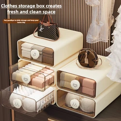 Transparent Drawer Organizer with Aromatherapy Handle – Stackable Divided Box for Socks, Underwear, and Lingerie Storage