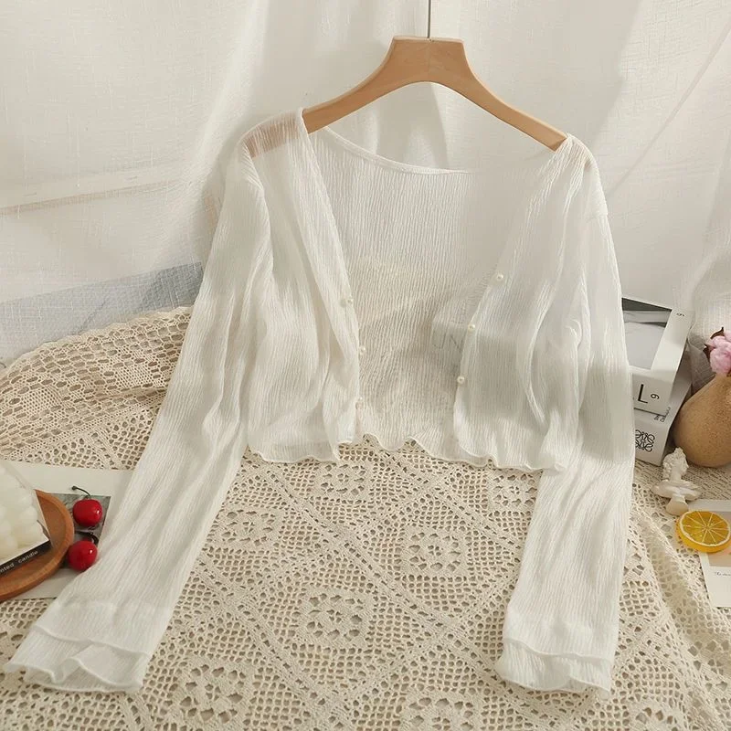 Sheer Shirts Women Summer Princess Sun-proof 4-colors All-match Sweet Ladies Temperament Fashion Ulzzang Korean Style Breathable