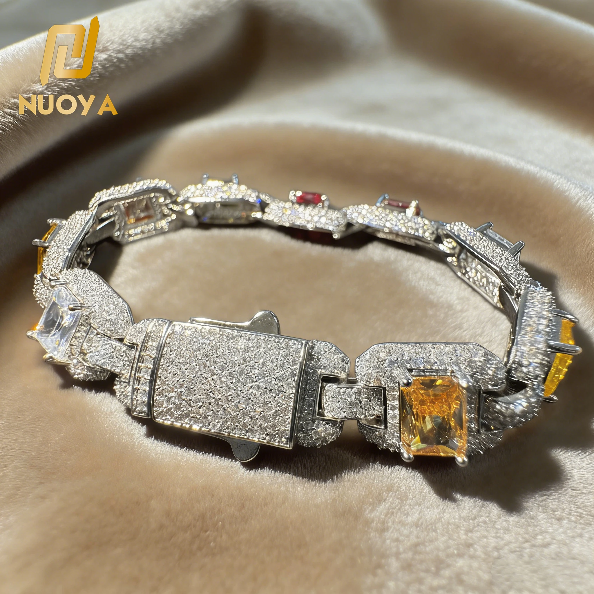 

Роскошный браслет с цветными камнями 12 мм в стиле хип-хоп: блестящий дизайн, премиум-качество, модный и привлекательный выбор