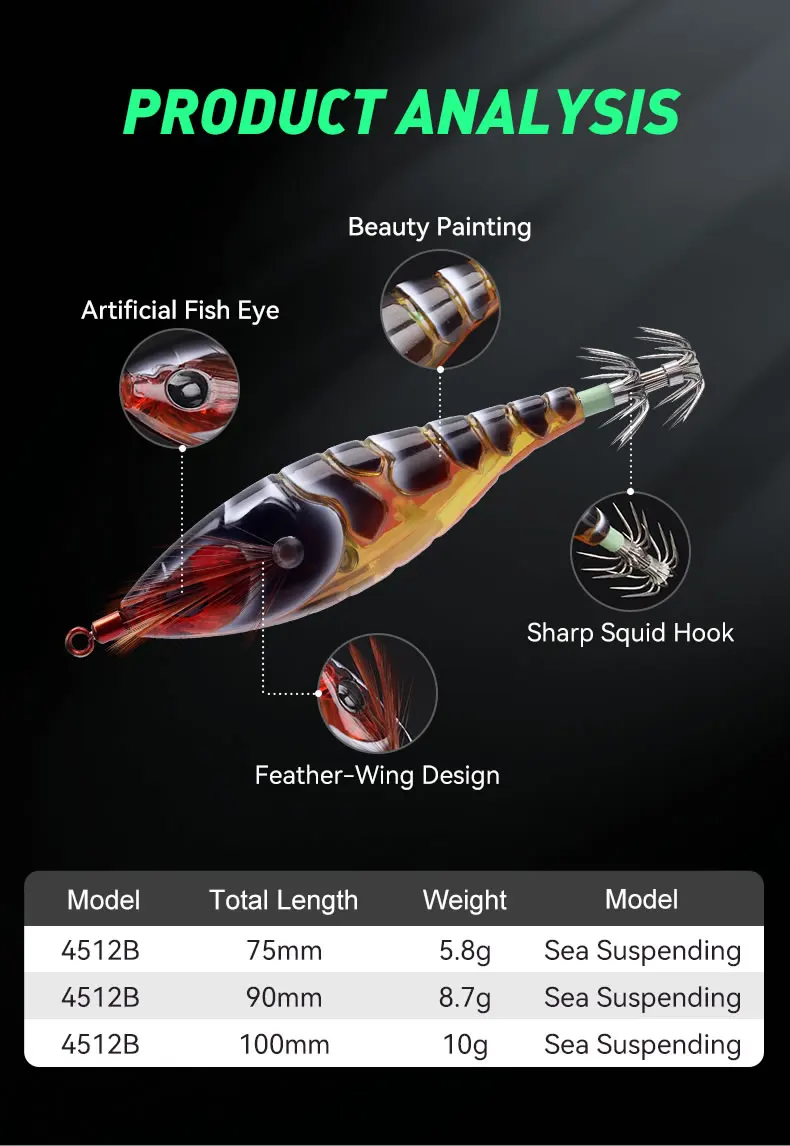 Kingdom SP Angelköder 5,8 g 8,7 g 10 g Tintenfisch Jigs Künstlicher Tintenfisch Haken Jigging Köder Meeresangeln Tintenfisch EGI Leuchtender Köder – Detail 6