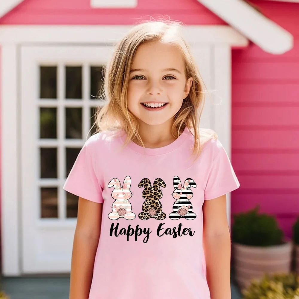 Happy Easter Bunny Print Kids Shirt Easter Boy Girl Clothes Toddler Outfits Shirts Easter Party Kid Gift Tee Children T-shirt