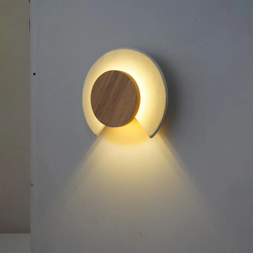 

Nordic industrial wind cement wall lamp aisle simple modern bedroom bedside creative hotel homestay atmosphere living room lamp