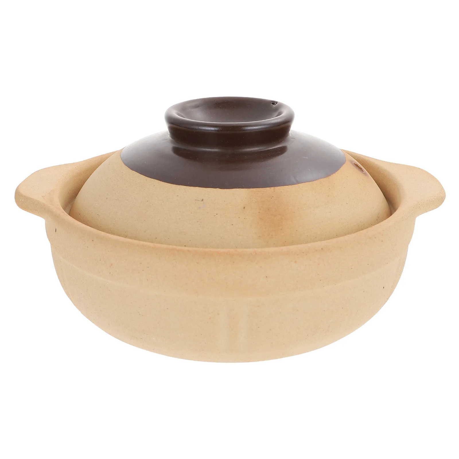 1Pcs Ceramic Casserole Stew Pot Smooth Glazed Surface Acid Alkali Resistant Energy Saving Cooking Pot Household Use