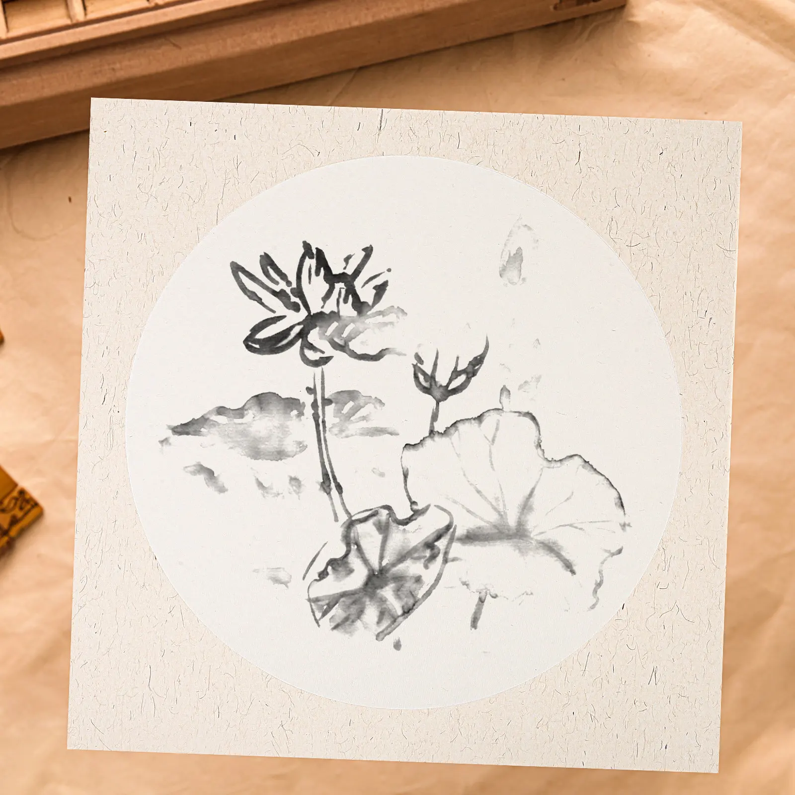 

10 листов профессиональной каллиграфической бумаги в форме круглого веера, утолщенная рисовая бумага для рисования тушью, письма и декоративного искусства