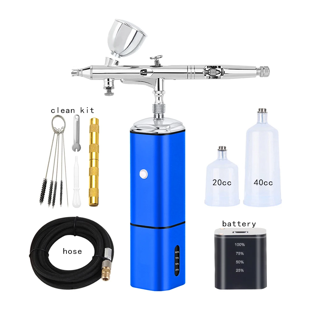 

Dual Action Airbrush Makeup Nail Art Compressor Set 0.3mm Nozzle Paint Spray Pen For Tattoo High Pressure Electric Mini Handhold