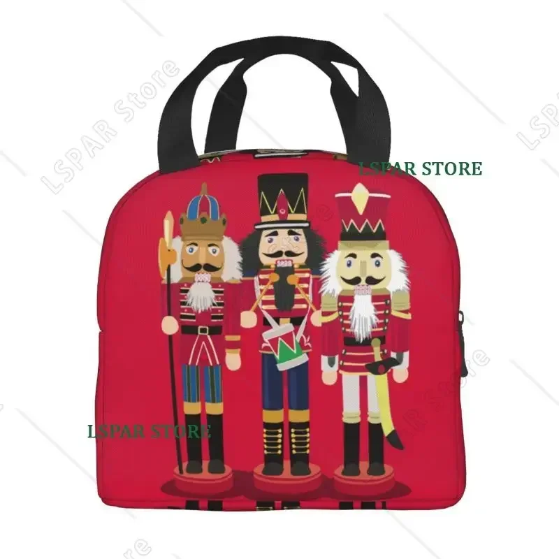 Nutcracker Soldier Toy Christmas Gift Insulated Lunch Bags for Work School Waterproof Cooler Thermal Bento Box Women Kids