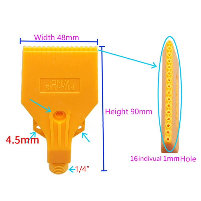New#Nozzle ABS Air Knife Nozzle Air Compressed Drying Nozzle Air Blower Wind Jet Nozzle