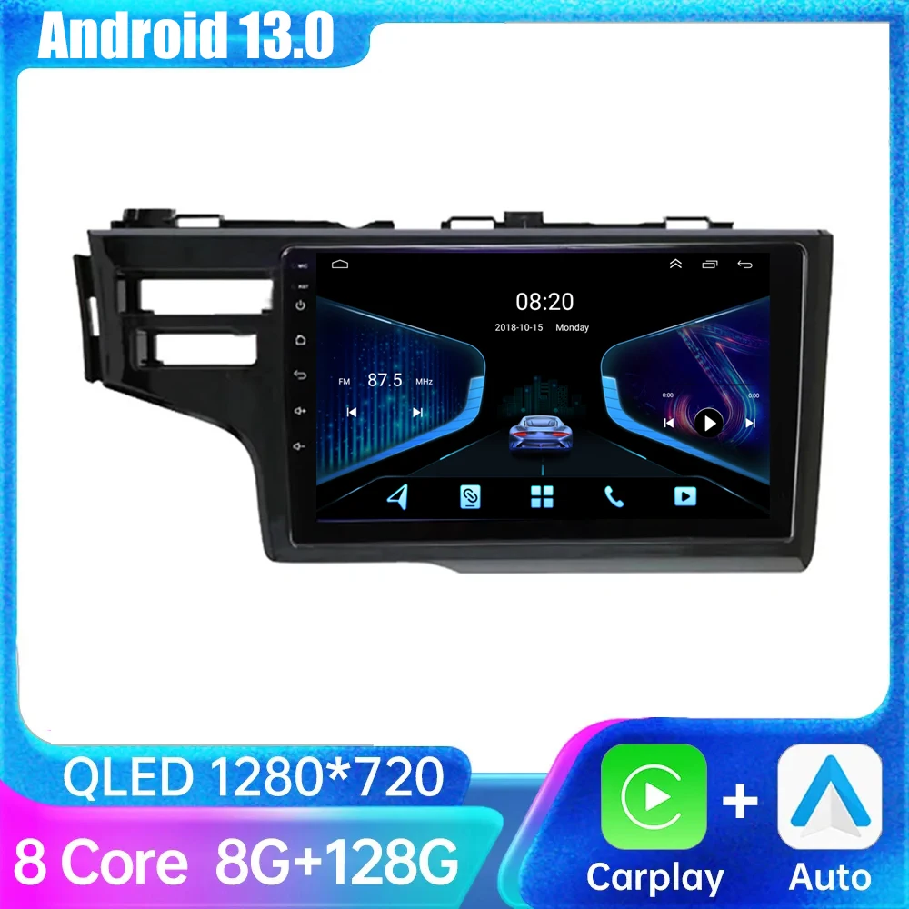 

9"Inch Car Radio Multimedia Android 13 For Honda Jazz 3 2015 - 2020 Fit 3 GP GK 2013 - 2020 Video Player Navigation GPS 4G+WIFI