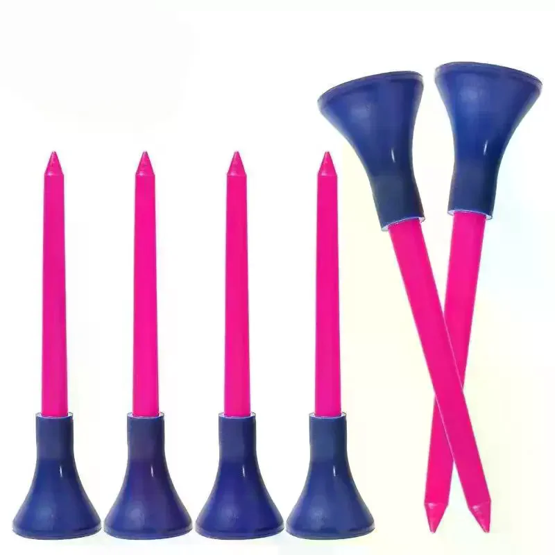 83mm Double Layer Plastic Golf Tees 10Pcs Rubber Cushion Top Long Service Life Golf Ball Stand for Golf Gifts