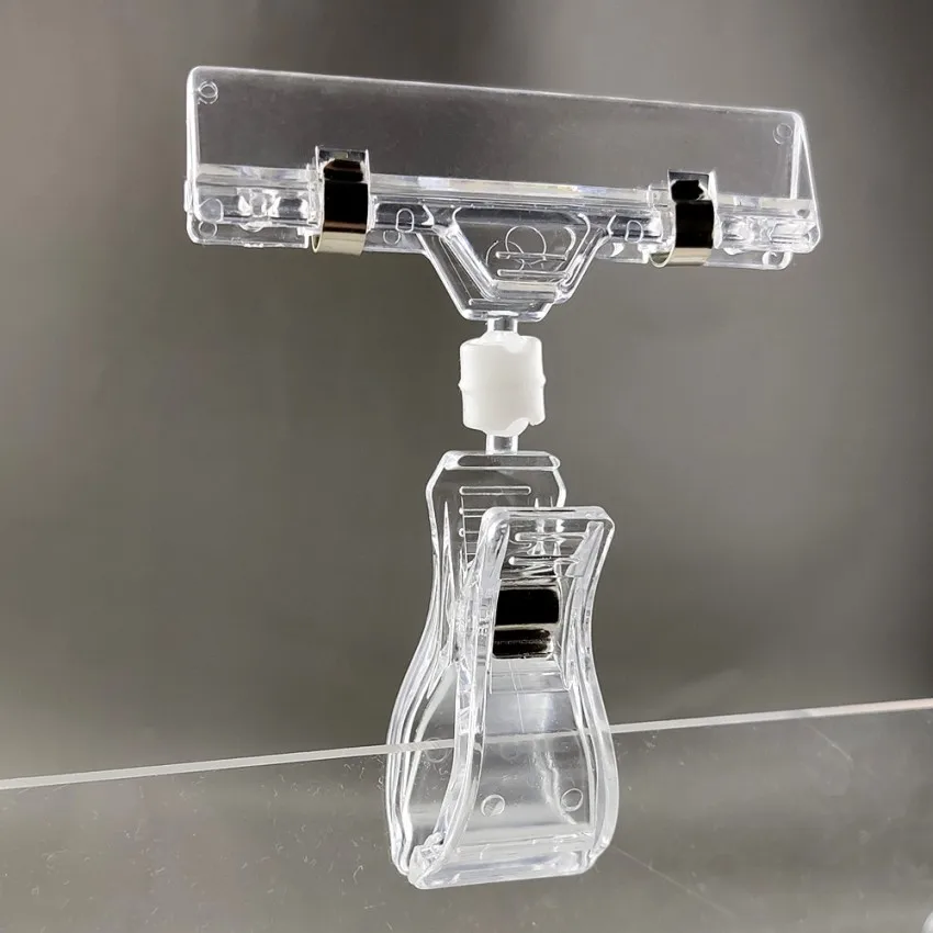 30pcs Material PC Plastic POP Price Label Sign Display Holders Spring Clips Pipe Tube Card Paper Tag Advertising Promotion