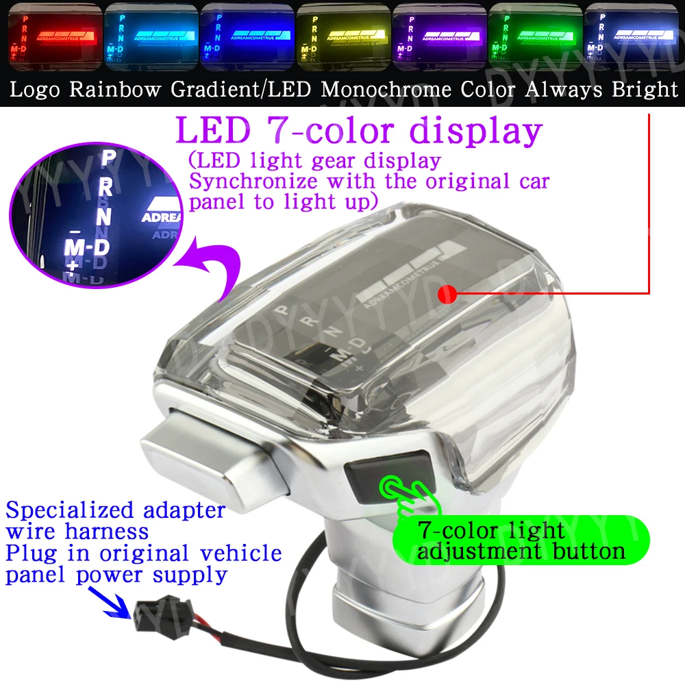LED Crystal Gear Shift Knob for Renault Koleos Kadjar 2015-2021 Scenic Captur Megane 4 Talisman Automatic Gear Rod Lever Shifter