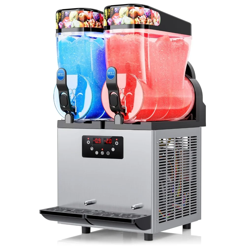 Commercial Slushie Machine, Frozen Drink Margarita Machine Smoothie Slushy Maker Stainless Steel