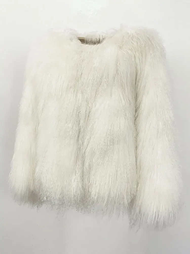 Nieuwe Vrouwen Natuurlijke Mongolië Schapen Bontjas Bovenkleding Mode Echte Bontjas Winter Bovenkleding Dikke Warme Jas Casual