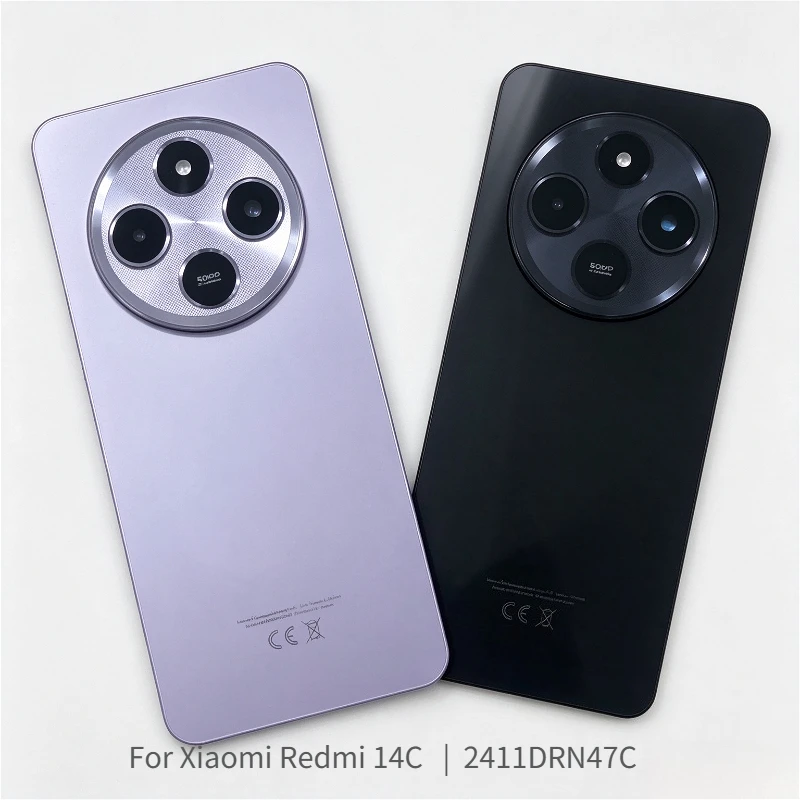 14C A+ For Xiaomi Redmi 14C 4G Rear Battery Door , For Redmi 14C 5G Replacement Back Housing Cover Case + Camera Lens + Adhesive