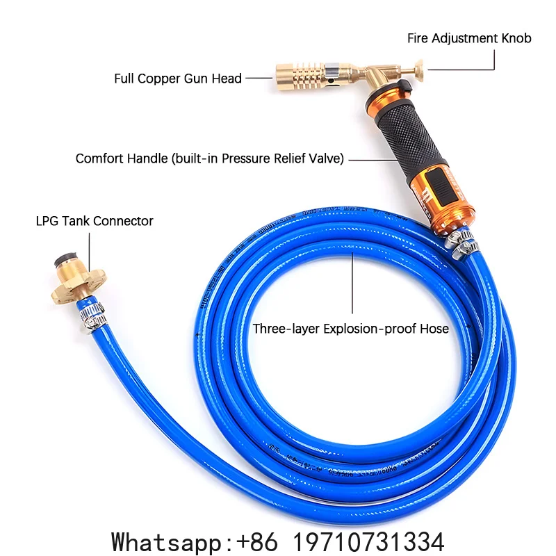 Flame Welding Torch Copper Aluminum Soldering Tool Liquefied Propane Gas Torch for Precious Metal Melting Gas Torch Blower