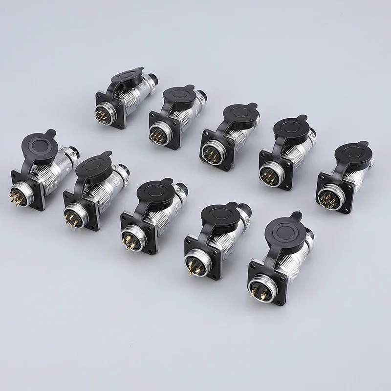 P20 K Q Series Aviation Plug Connectors: Male/Female, Square/Round Plate, 2-12Pin, 20MM Diameter, Screw/Socket Option