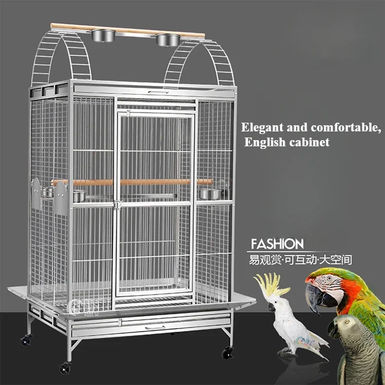 Whole Sale Stainless Steel Good Function Door Lock System Large Parrot Cage