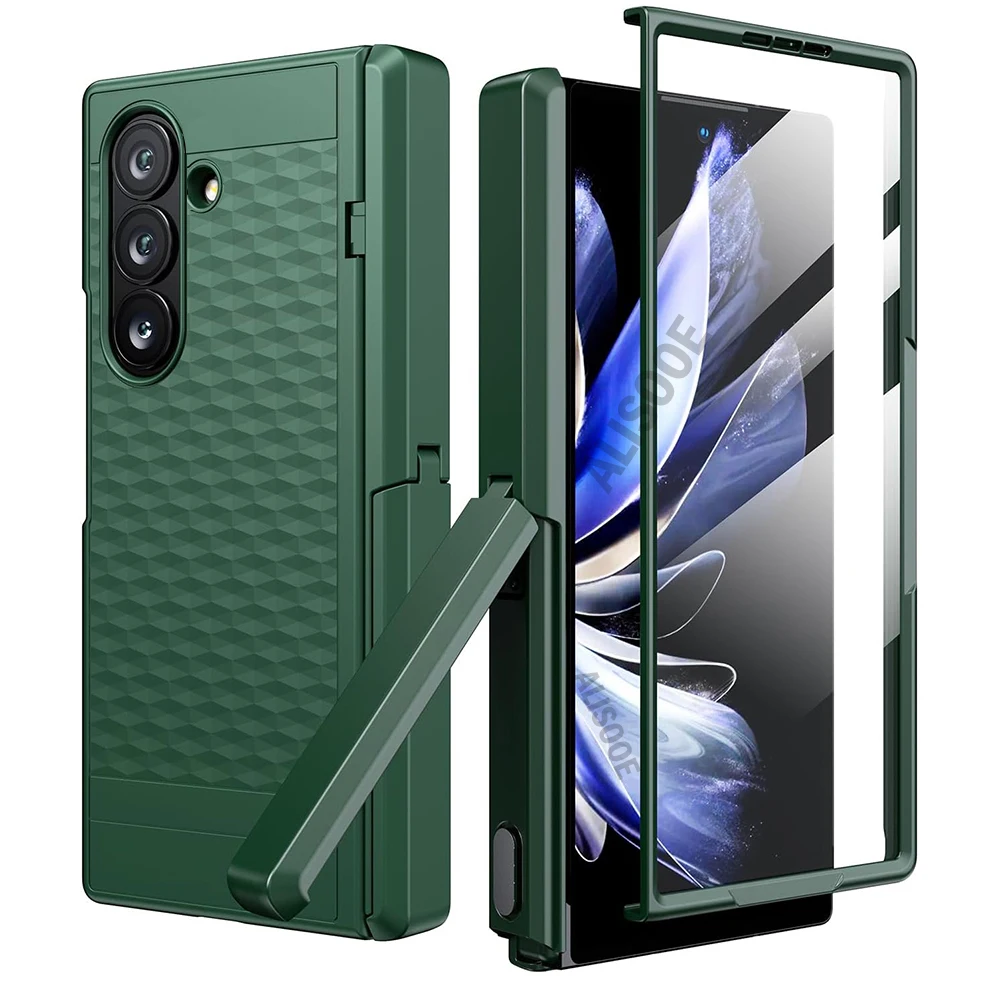 

Hinge Case for Samsung Galaxy Z Fold 7 6 Fold6 Case Front Screen Glass Armor Foldable Kickstand Holder Funda Cover