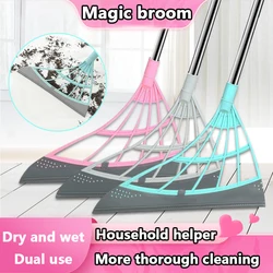 Magic Wiper Broom Silicone Scraper Broom Cleaning Bathroom Glass Squeegee OnePiece Wipe Mop Household Small Broom Splicing Broom