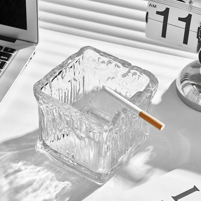 

Nordic Practical Cigar Ashtray With Transparency Glass Design Ash Tray Holder Decoration Business Gifts Bar Room Office Ashtray