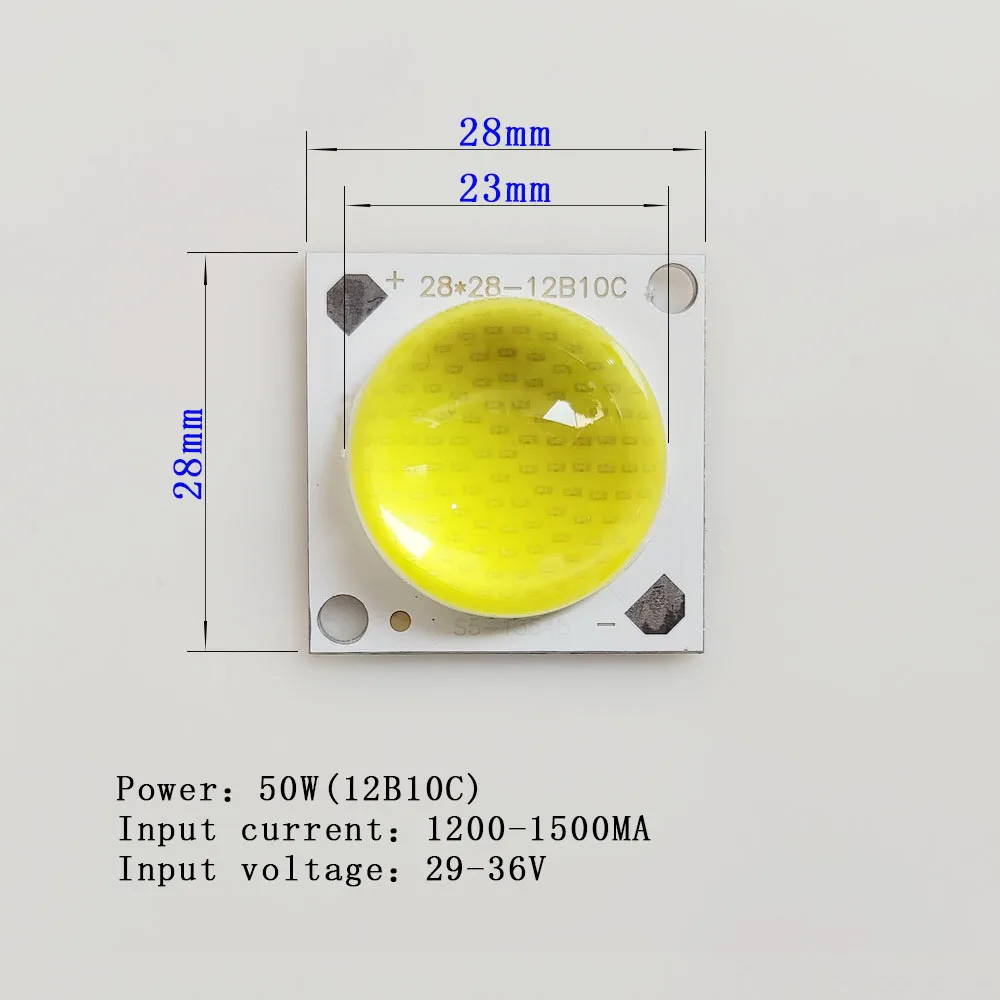 MA Bloody LED Silicone Lens COB Lamp, Ampoule de budgétaire, Puce extérieure, Blanc chaud, Rouge, Bleu, Vert, Jaune, 50W, DC 30V
