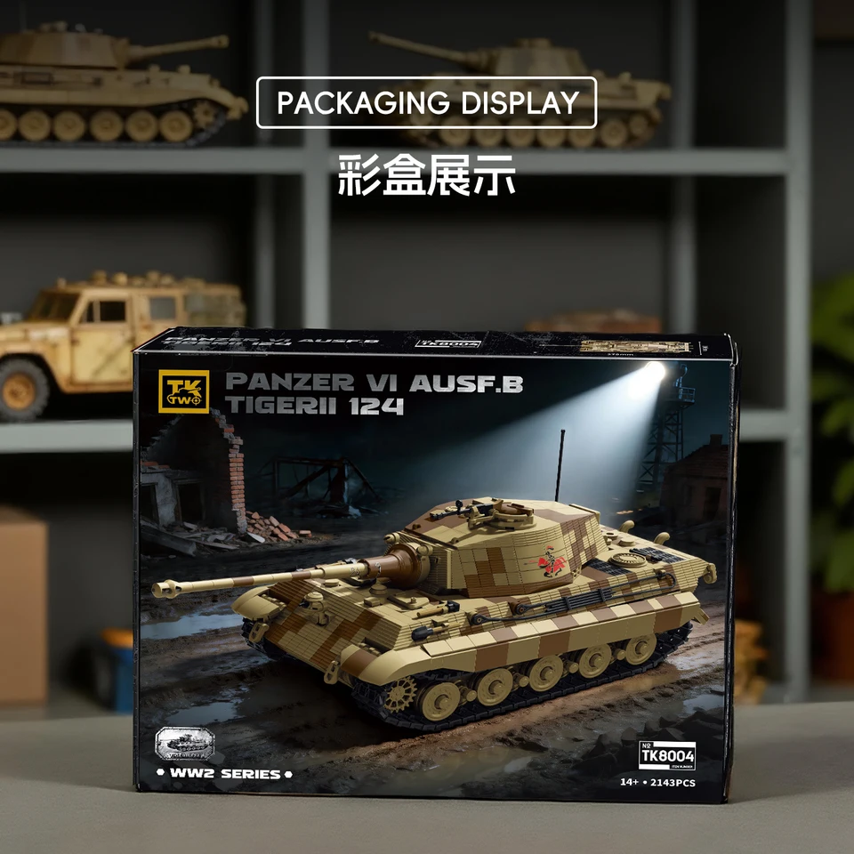 TK8004 Military Building Blocks King Tiger Heavy Tank Panzer VI