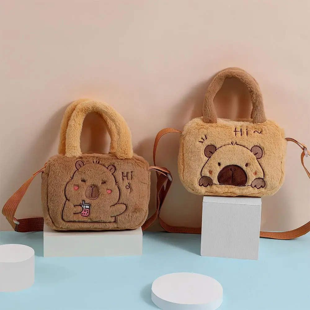 Fashion Cartoon Plush Bag Anime Peripheral Products Capybara Crossbody Bag Cute Plush Doll Bag for Kids Gift