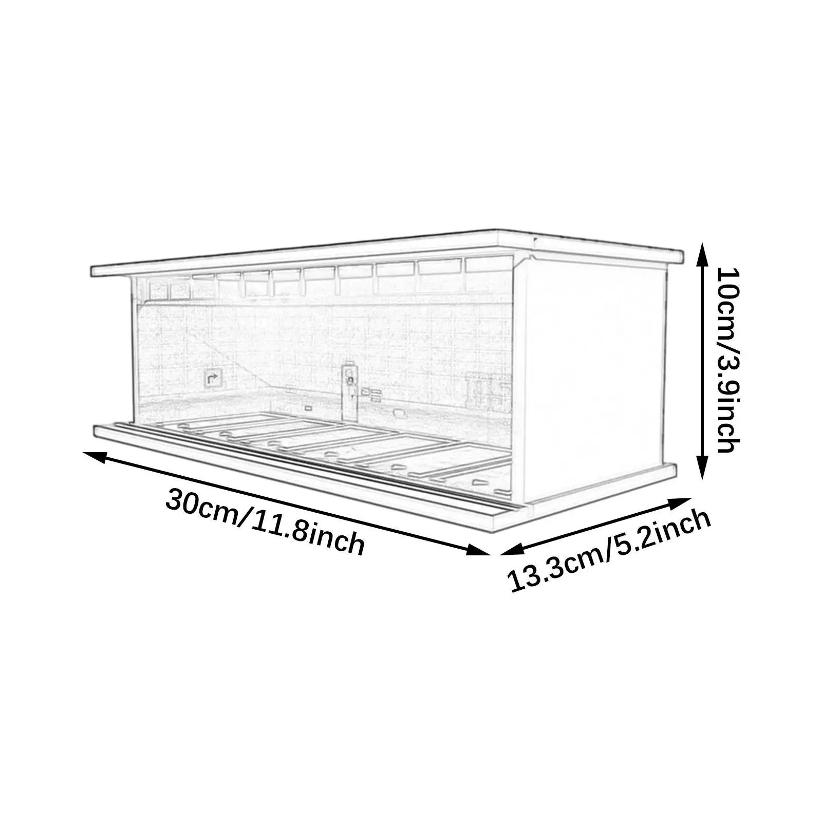 1:64 Garage Display Case Layout Vehicle Scene Toy for Diecast Car Mini Dolls