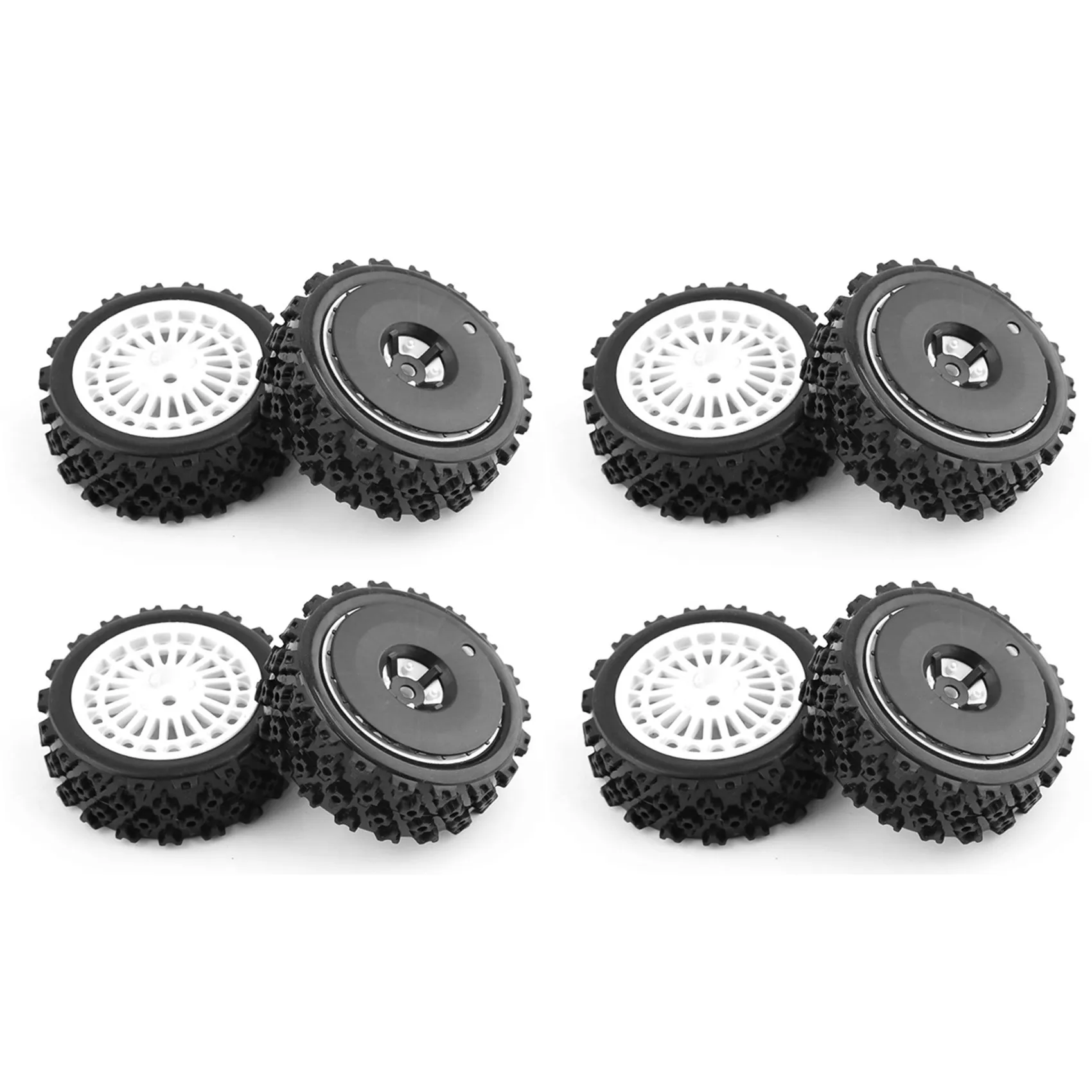 FBIL-8Pcs Rubber Tire Wheel Tyre For Tamiya XV01 TA06 TT01 TT01E TT02 TT02B PTG-2 1/10 RC Car Upgrades Parts Accessories,2