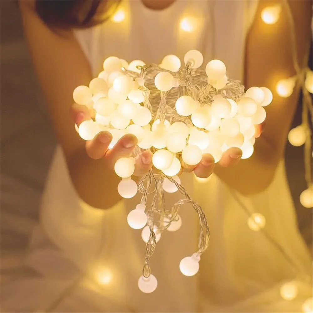 

1.5/3/6/10M Star Ball String Lights Decorative Fairy Lighting Strand Battery Powered for Bedroom Wedding Birthday Garland Decor