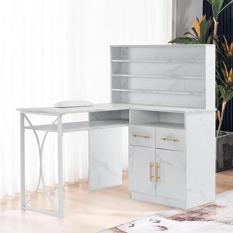 L-shaped manicure table Customized with drawers Locker Multifunctional manicure workbench Beauty salon Professional manicure