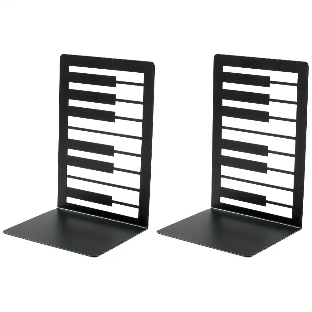CIFbuy Piano Key Metal Wall Art Bookends Black Musical Sculpture Decor for Living Room Bedroom Home Hanging Gift