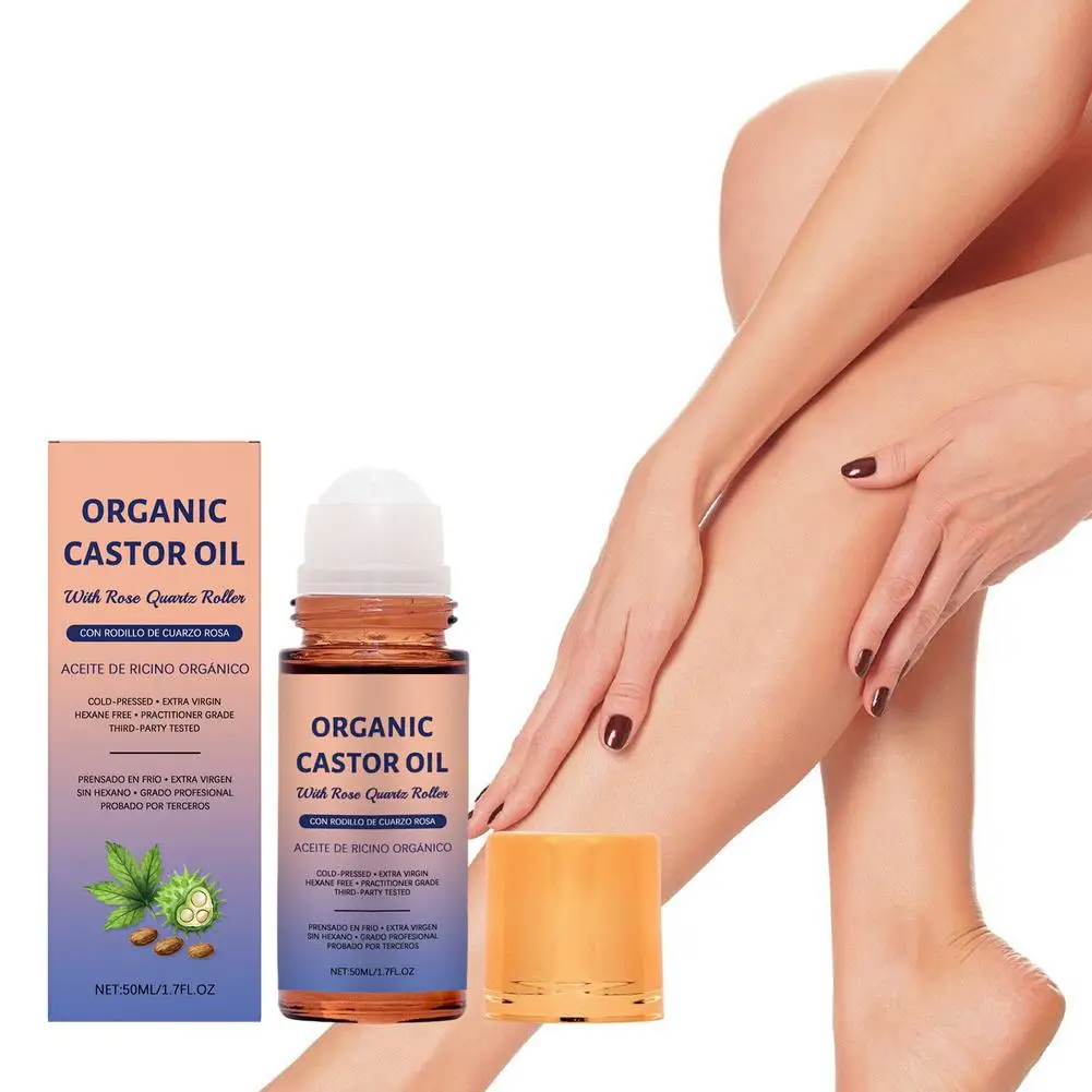 Organic Castor Oil Roll on Skin Care Essential Oil Moisturize Nourishing Brightening Deep Relaxation Face Body Massage Essence