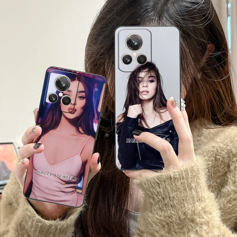 Hailee Steinfeld เคสโทรศัพท์มือถือลายเพ้นท์สีสำหรับ Realme GT 2 9i 8i 7i Pro X50 X2 C35 C21 C20 C11 C3กรอบโทรศัพท์สีดำ