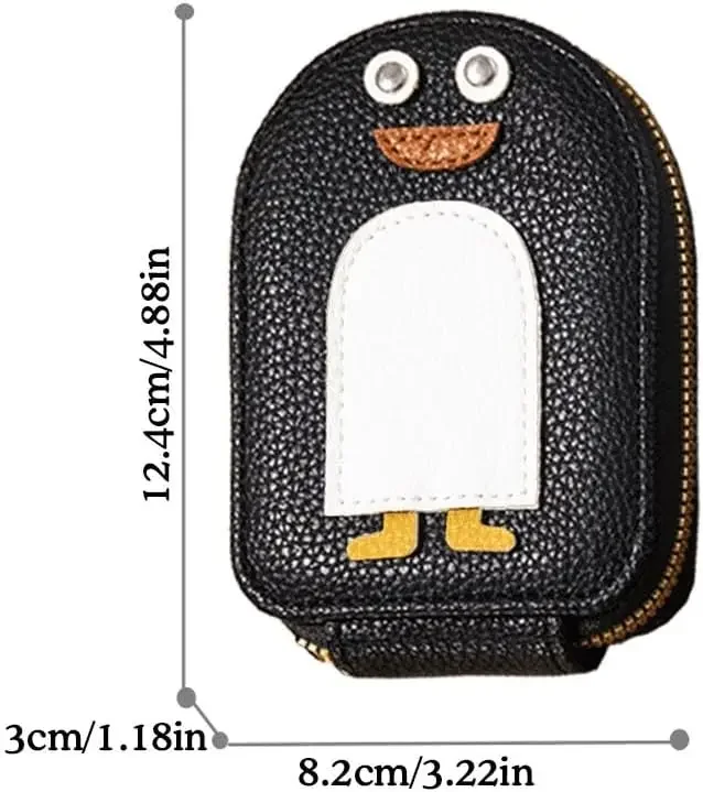 Niedliche Pinguine pu Kreditkarte Münz geldbörse mit Reiß verschluss Karten fächer Halter tragbare Pinguin Mini Brieftasche Multi Slots