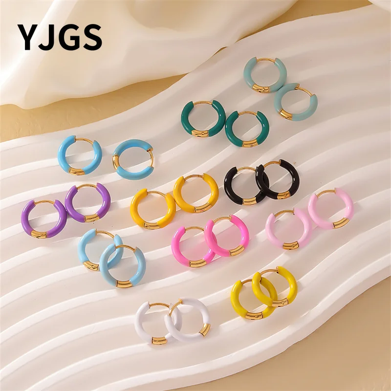YJGS красочные масляные круглые серьги-капли Instagram новые модные и милые стильные серьги для женщин