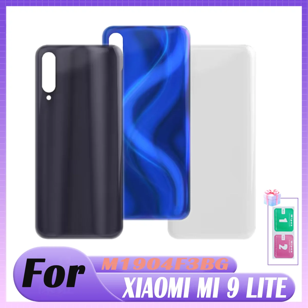 

New For Xiaomi Mi 9 Lite Battery Back Cover Glass Panel Rear Housing Door Case Replacement