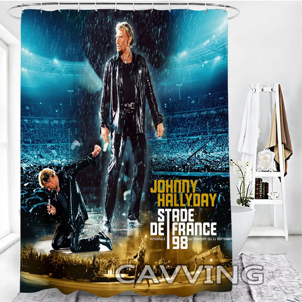 Johnny Hallyday 3D Shower Curtains Waterproof Bathroom Curtain Anti-slip Bath Mat Set Toilet Rugs Carpet  Home Decor h02