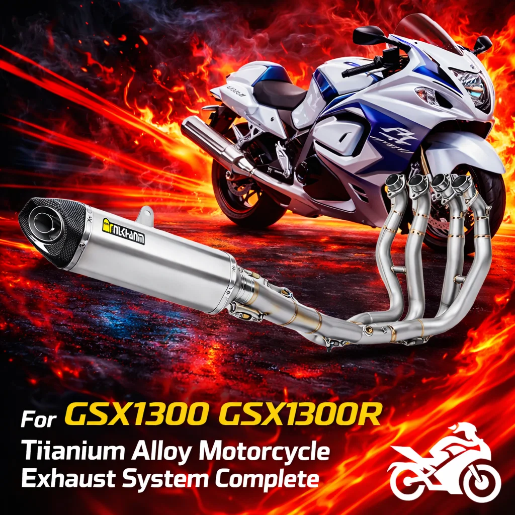 

Modification GSX1300 GSX1300R Carbon Mufflers Box Full Titanium Alloy Motorcycle Exhaust System Complete