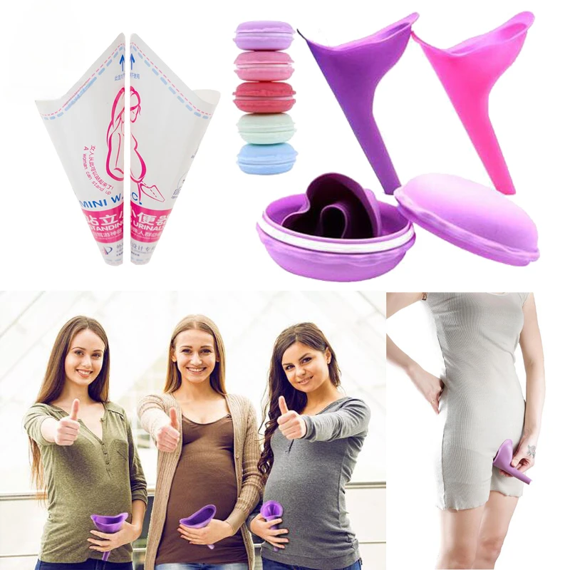 

Women Urinal Outdoor Travel Camping Portable Female Urinal Soft Silicone / Disposable Paper Urination Device Stand Up & Pee GYH