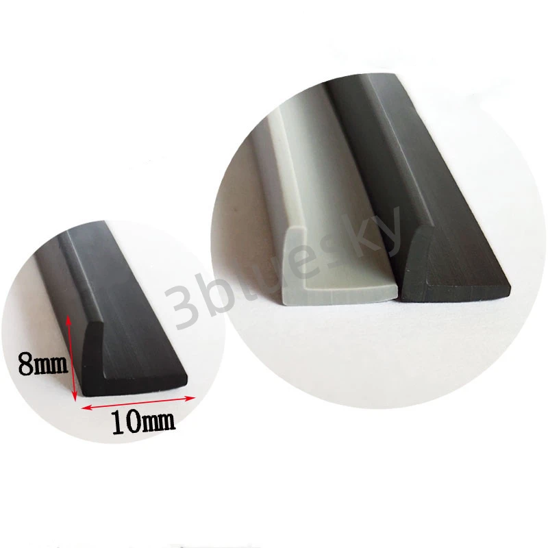 Custom Rubber Angle Corner Protecor Edge Encloser Shield Collision Avoidance Gasket L Strip 8x10mm White Black Gray