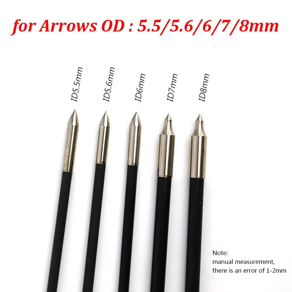 الرماية 50 قطعة نصائح الميدانية نقاط الهدف الغراء على رأس السهم رؤوس السهم ل OD 5.6/5.5/6/7/8 مللي متر الخشب السهم الألياف الزجاجية أسهم الكربون