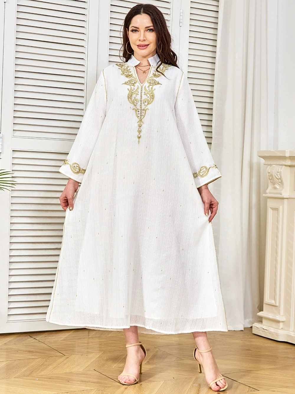 

Ramadan Middle East Saudi Arabia Islamic Robe Muslim Women's Luxury Fashion New Embroidered Nail Diamond Dress Abaya