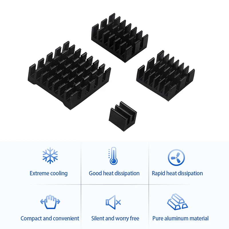 For Raspberry Pi 5 Heat Sink 4pcs Raspberry Pi 5 Aluminum Heatsink Radiator Cooling Kit Cooler For Raspberry Pi 5 Radiator
