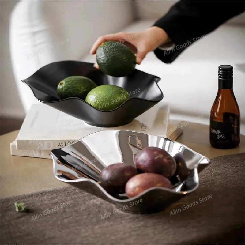 Light Luxury High-end Fruit Plate for The Living Room Coffee Table, A Ceramic Fruit, Candy, Snack and Dried Fruit Plate