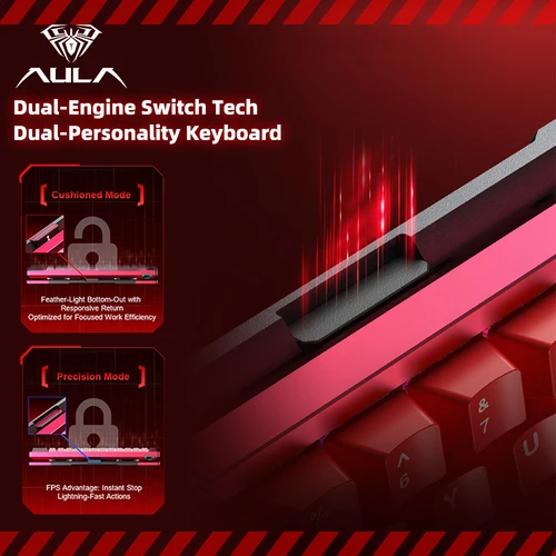 Imagen 2 del producto AULA AG60 Pro/MAX Teclado mecánico para juegos por cable Eje magnético de alto rendimiento de aluminio completo personalizado para juegos Esports y FPS