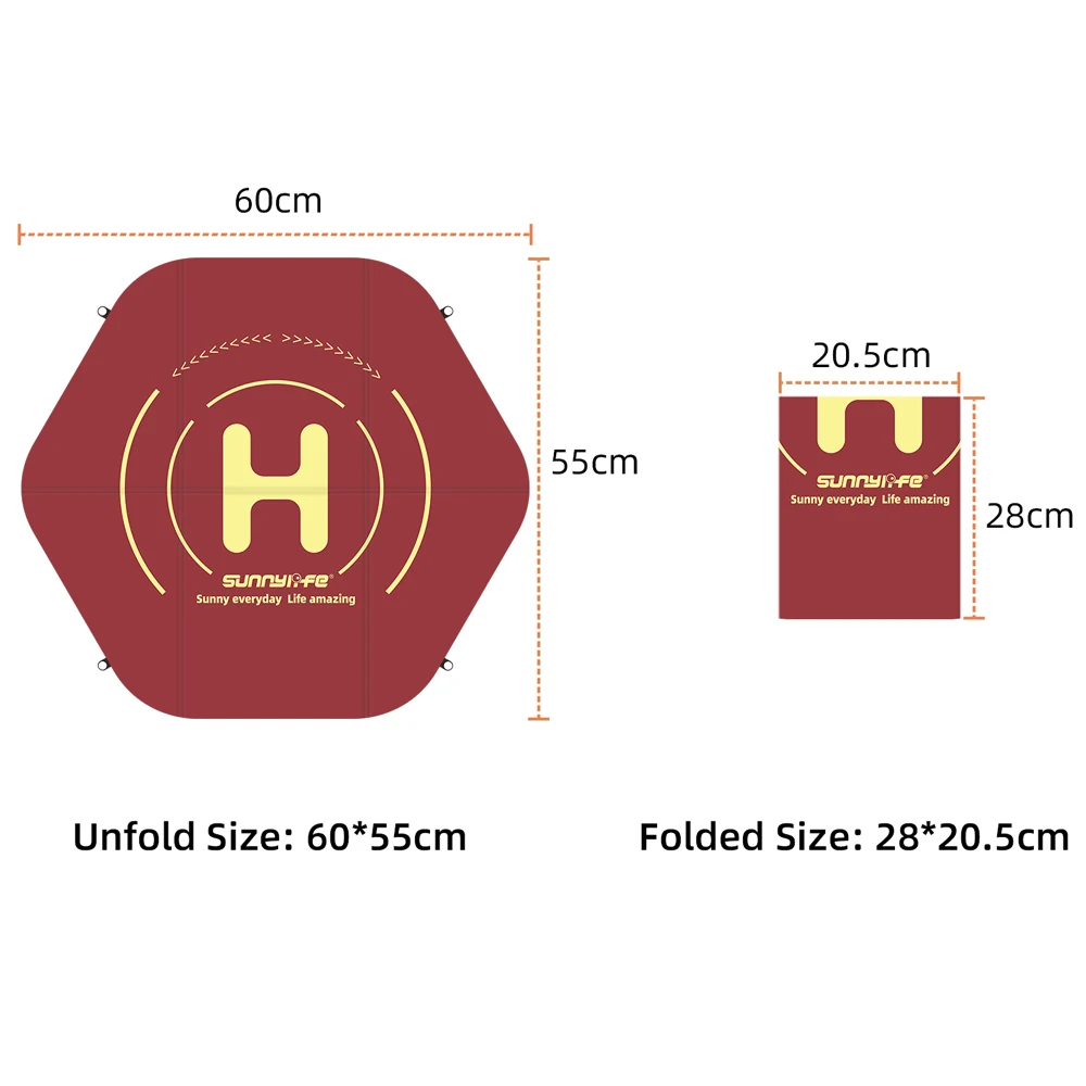 Sunnylife 60 سنتيمتر منصات الهبوط الطائرة بدون طيار ل DJI Mavic 4 برو الطائرة بدون طيار الوسادة للهواء 2S المحمولة منصة الهبوط مقاوم للماء ل DJI NEO حصيرة