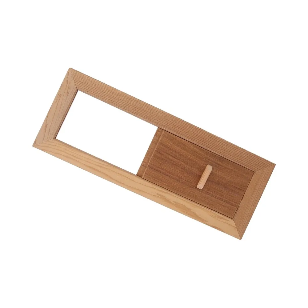 Solid Wood Sauna Vent Panel Providing Passive Air Movement Control Through Mechanical Slats Without Electrical or Moving Parts