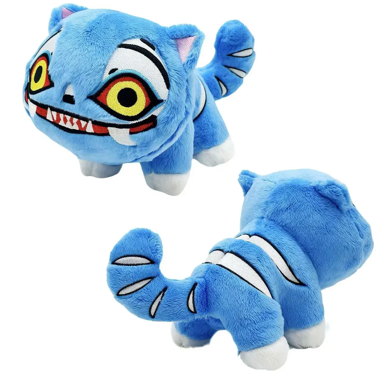 Nuevos Juguetes de Peluche de Demonios de Anime y Dibujos Animados, Peluche de Tigre de la serie Game Hunters, Peluche de Animales Tigre Azul, Juguetes Novedosos, Regalos de Cumpleaños